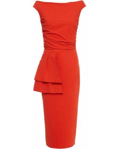 Трикотажне плаття міді з драпіруванням Chiara Boni La Petite Robe, помаранчеве