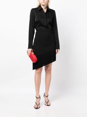 Asymetrické sukně s třásněmi Michael Kors Collection černé