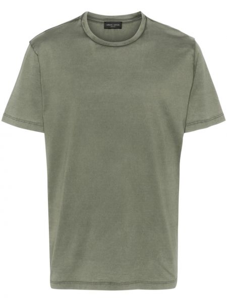 Βαμβακερή μπλούζα Roberto Collina πράσινο
