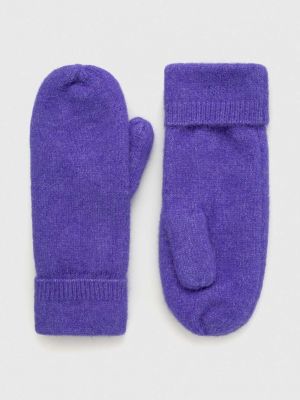 Шерстяные перчатки Samsoe Samsoe фиолетовые