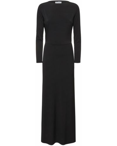 Sukienka długa z otwartymi plecami z dżerseju Musier Paris czarna