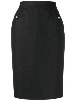 Falda de tubo ajustada Chanel Pre-owned gris