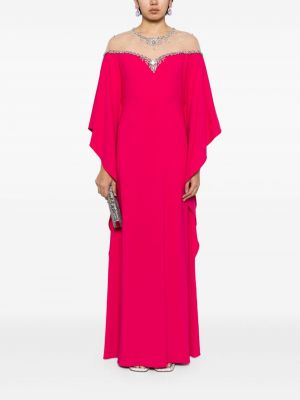 Robe de soirée à imprimé en cristal Marchesa Notte rose