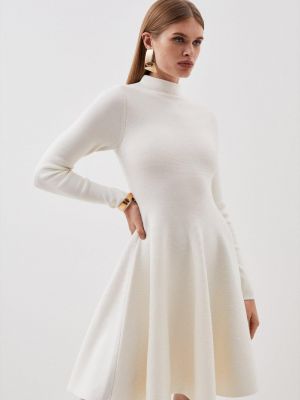Платье мини из вискозы Karen Millen белое