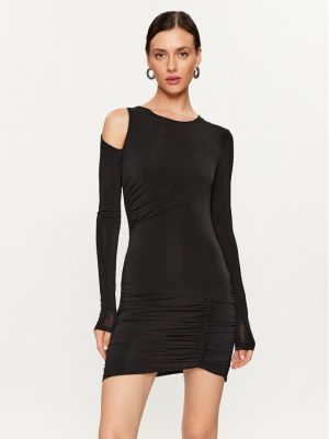 Slim fit koktejlové šaty Pinko černé