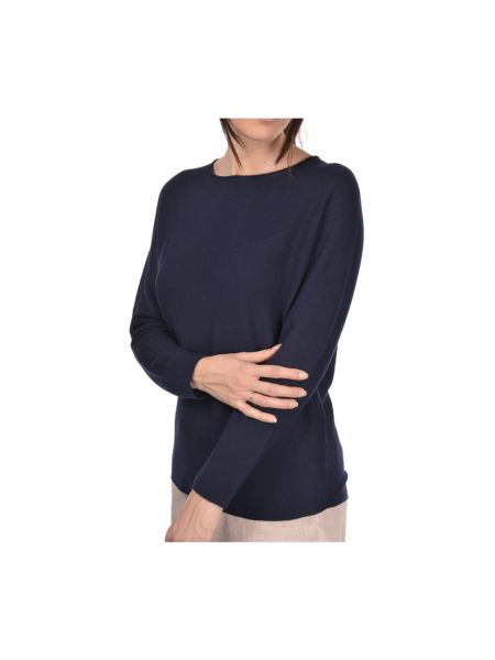 Sweter z długim rękawem z okrągłym dekoltem Gran Sasso niebieski