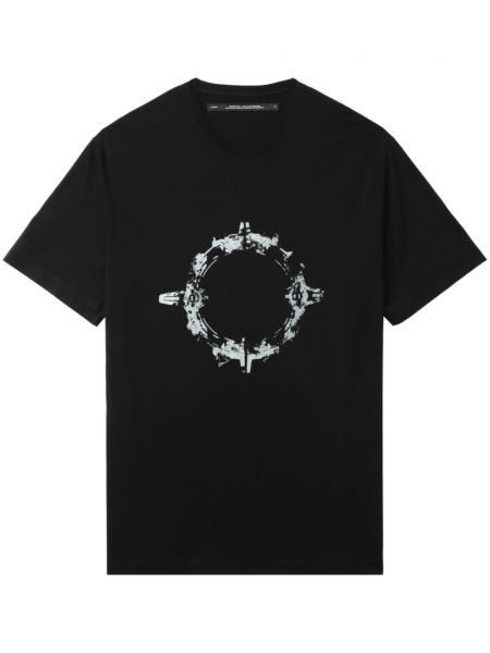 Тениска с принт с абстрактен десен Julius черно