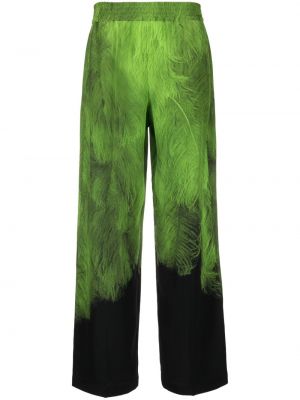 Pantaloni de mătase cu pene cu imagine Victoria Beckham