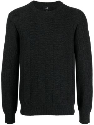 Vlněný svetr s kulatým výstřihem Dunhill šedý