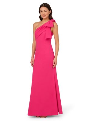 Vestido largo de crepé Adrianna Papell rosa