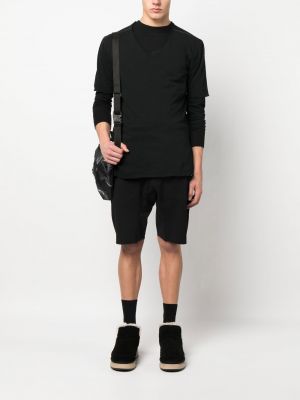 Marškinėliai slim fit v formos iškirpte Thom Krom juoda