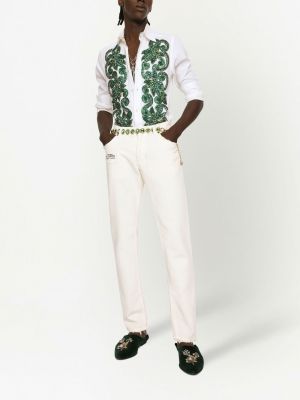 Slim fit skinny džíny Dolce & Gabbana bílé