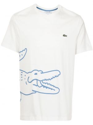 Camiseta con estampado Lacoste blanco