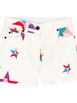 Trykt jeans-shorts for jenter Stella Mccartney Kids hvit