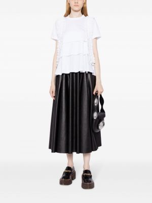 Marškinėliai su raukiniais su sagtimis Noir Kei Ninomiya balta