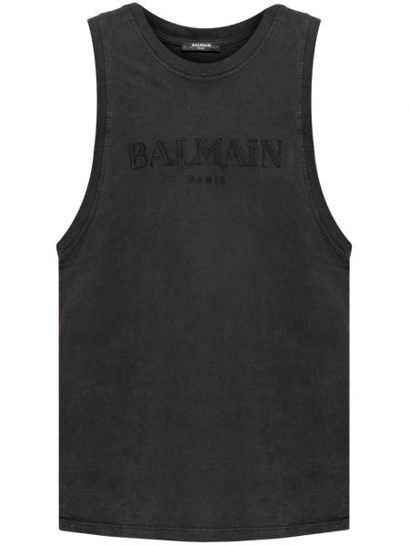 Pamuk işlemeli yelek Balmain gri