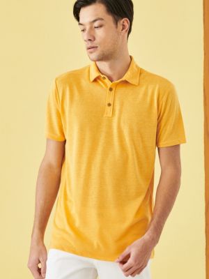 Polo marškinėliai slim fit Altinyildiz Classics geltona