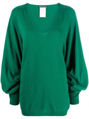 Пуловер с v-образно деколте Alberta Ferretti зелено
