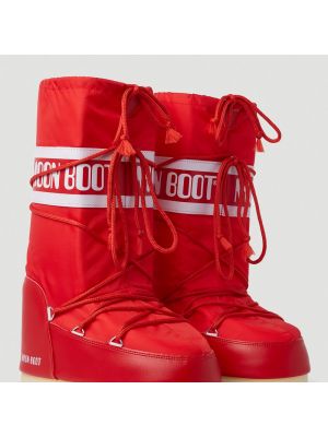 Nylonowe botki zimowe Moon Boot czerwone