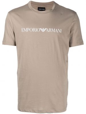 Trykt bomull t-skjorte Emporio Armani grå