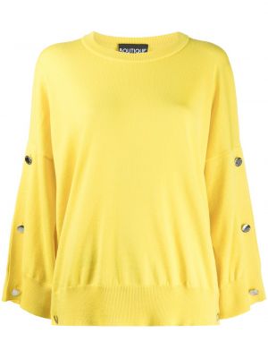 Jersey con botones de punto de tela jersey Boutique Moschino amarillo