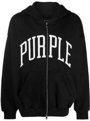Hoodie di cotone con stampa Purple Brand