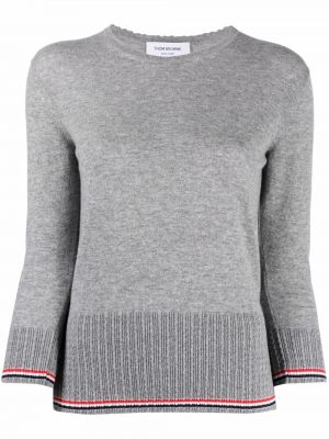 Prugasti džemper s gumbima Thom Browne siva