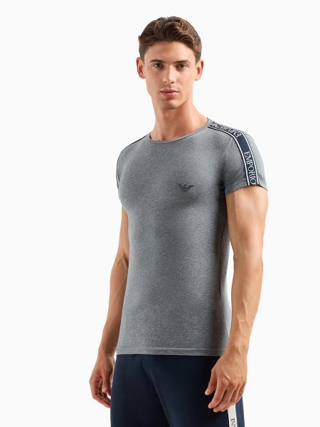 Camiseta de algodón manga corta Armani gris