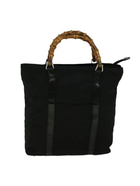 Shopper handtasche mit taschen Gucci Vintage schwarz