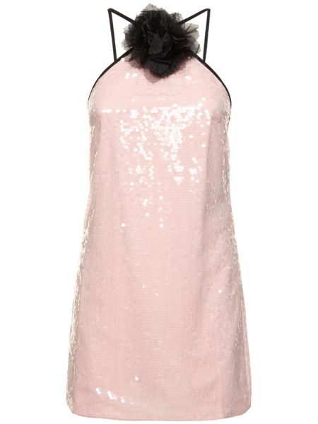 Mini šaty Self-portrait růžové