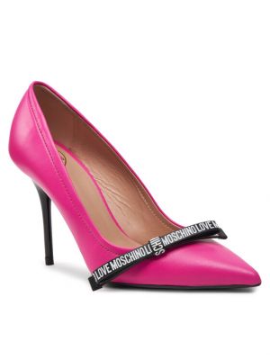 Pantofi cu toc cu toc Love Moschino roz