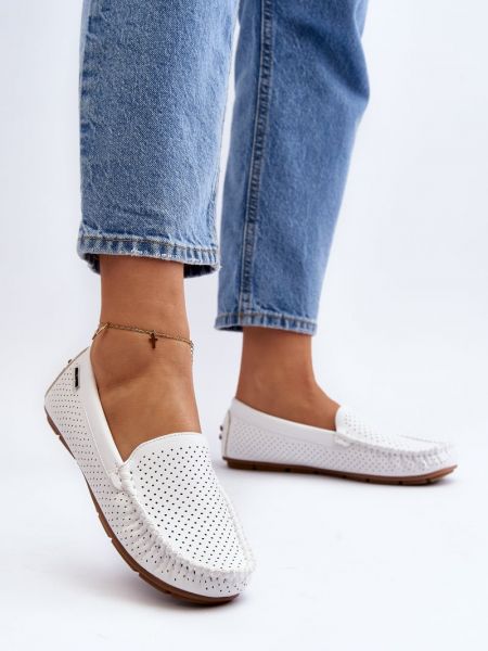 Pantofi loafer ajurate Kesi alb