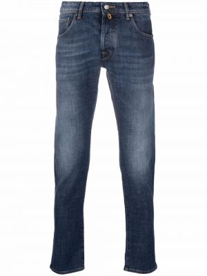 Straight fit džíny s nízkým pasem Incotex modré