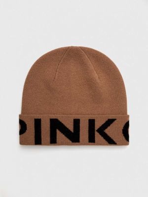 Шерстяная шапка Pinko коричневая