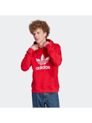 Hoodie en jersey Adidas rouge