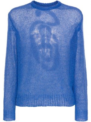 Pull en tricot large Stüssy bleu