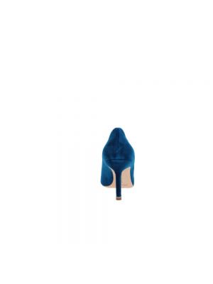 Calzado de terciopelo‏‏‎ con hebilla Manolo Blahnik azul