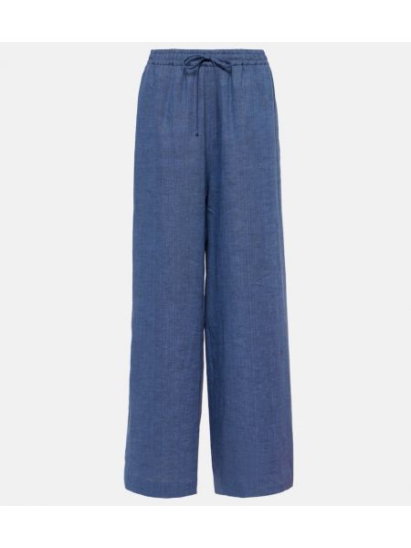 Pantalones de lino bootcut Loro Piana azul
