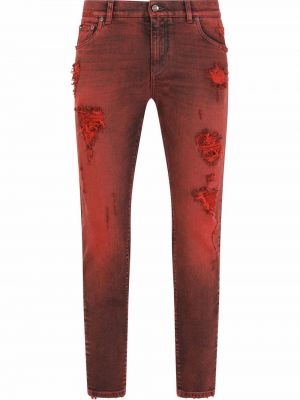 Nødlidende jeans med normal passform Dolce & Gabbana rød