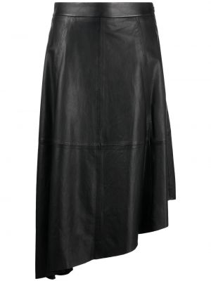 Асиметрична кожена пола Polo Ralph Lauren черно