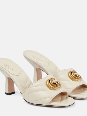 Sandale din piele Gucci alb