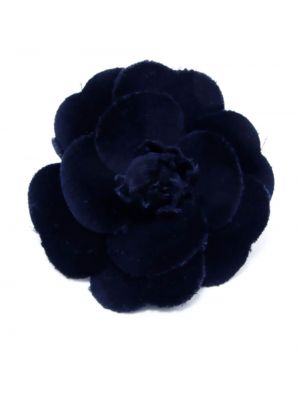 Broszka w kwiatki Chanel Pre-owned czarna