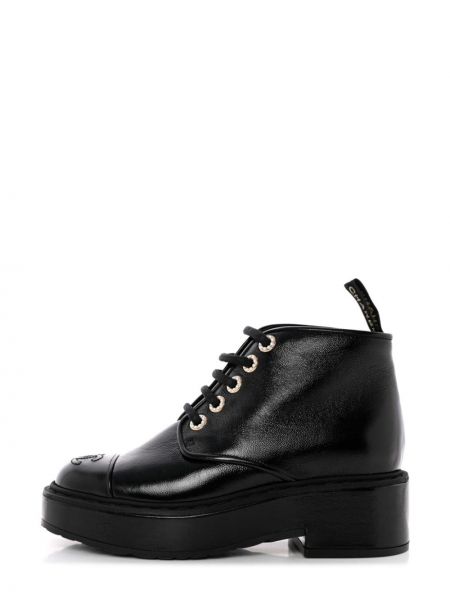 Kotníkové boty Chanel Pre-owned černé