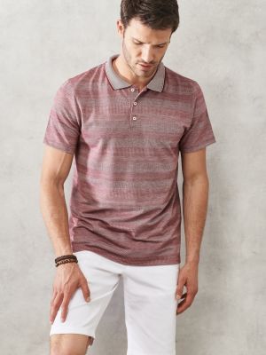 Slim fit polo krekls ar īsām piedurknēm Ac&co / Altınyıldız Classics bordo