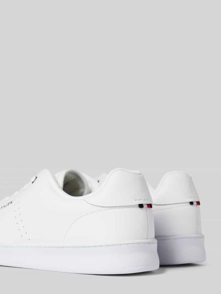 Sneakersy skórzane w jednolitym kolorze Tommy Hilfiger białe