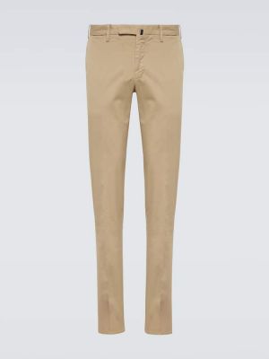 Pantalones slim fit de algodón Incotex beige