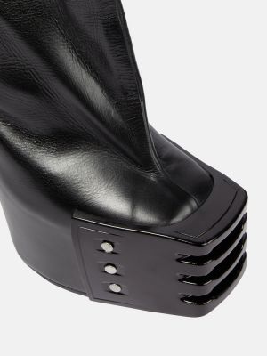 Stivali di gomma di pelle Rick Owens nero