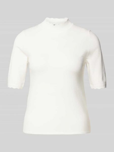 Dzianinowa koszula ze stójką Zero biała