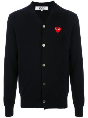 Cardigan med broderi Comme Des Garçons Play blå