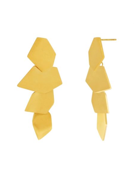 Wodoodporne kolczyki w geometryczne wzory Dansk Copenhagen żółte